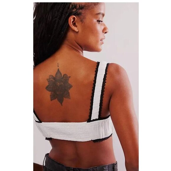 Free People Smocked White Black Micro Cami
Bralette Crop Top Sz S NWT - Picture 5 of 6